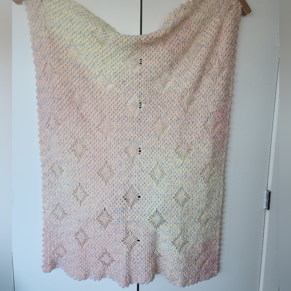 Pastel Crochet Throw Blanket - Picture 2 of 6